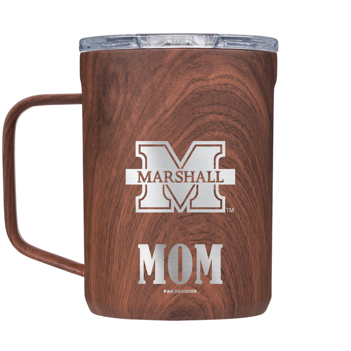 Corkcicle Coffee Mug with Marshall Thundering Herd Mom and Primary Logo