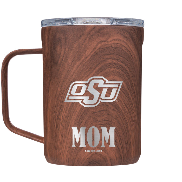 Corkcicle Coffee Mug with Oklahoma State Cowboys Mom and Primary Logo