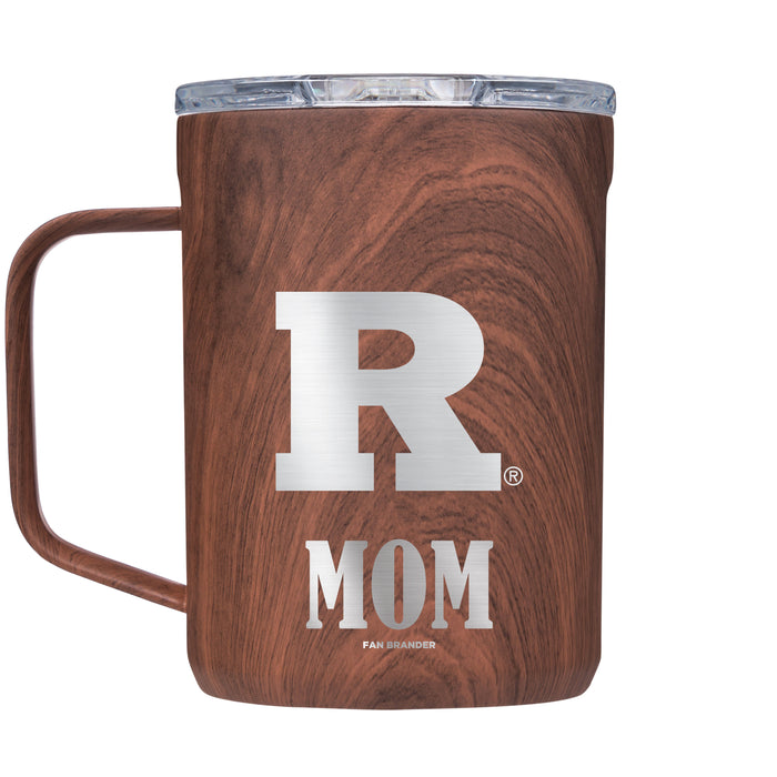 Corkcicle Coffee Mug with Rutgers Scarlet Knights Mom and Primary Logo