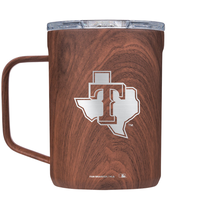 Corkcicle Coffee Mug with Texas Rangers Etched Secondary Logo