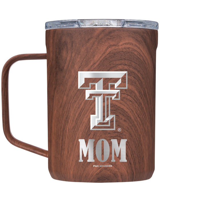 Corkcicle Coffee Mug with Texas Tech Red Raiders Mom and Primary Logo