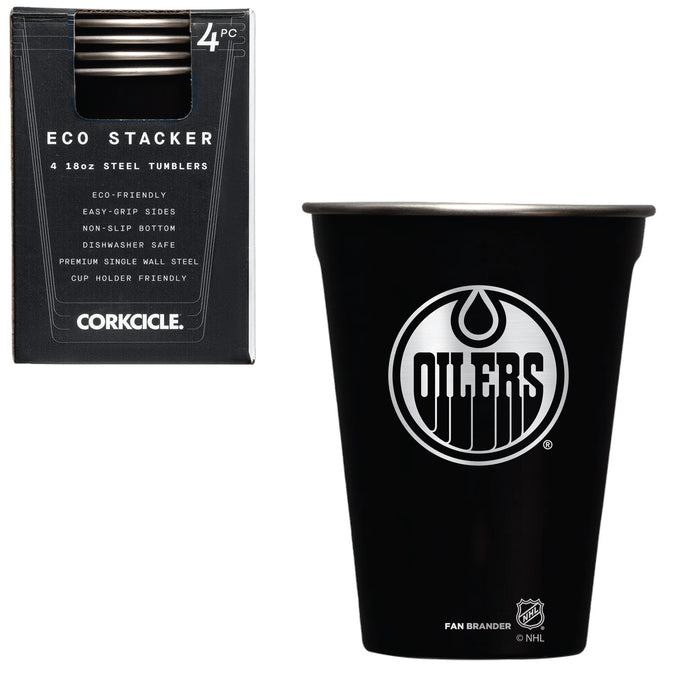 Corkcicle Eco Stacker Cup with Edmonton Oilers Etched Primary Logo