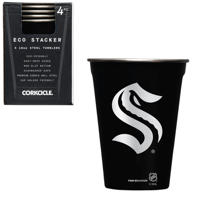 Corkcicle Eco Stacker Cup with Seattle Kraken Etched Primary Logo