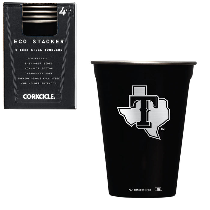 Corkcicle Eco Stacker Cup with Texas Rangers Etched Secondary Logo