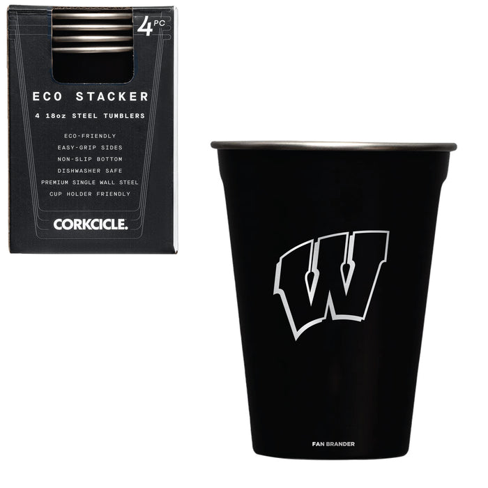 Corkcicle Eco Stacker Cup with Wisconsin Badgers Primary Logo