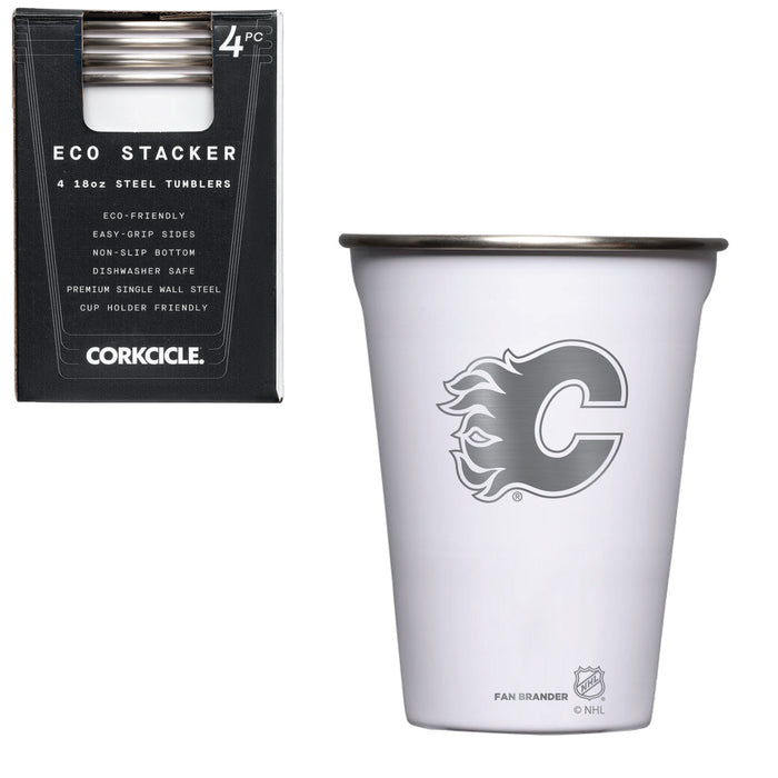 Corkcicle Eco Stacker Cup with Calgary Flames Etched Primary Logo