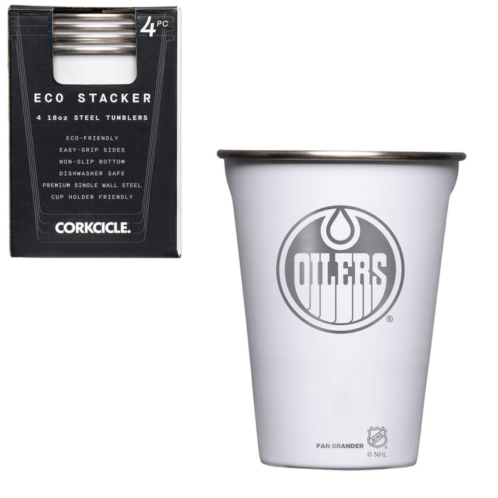 Corkcicle Eco Stacker Cup with Edmonton Oilers Etched Primary Logo