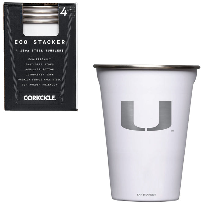 Corkcicle Eco Stacker Cup with Miami Hurricanes Primary Logo