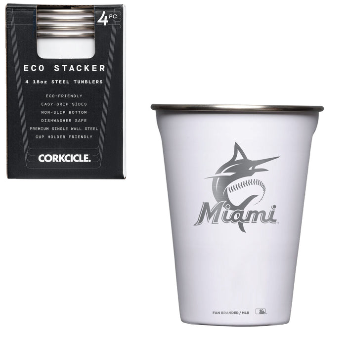 Corkcicle Eco Stacker Cup with Miami Marlins Primary Logo