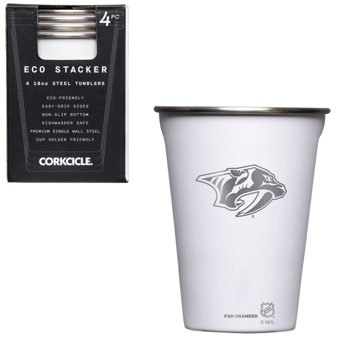 Corkcicle Eco Stacker Cup with Nashville Predators Etched Primary Logo