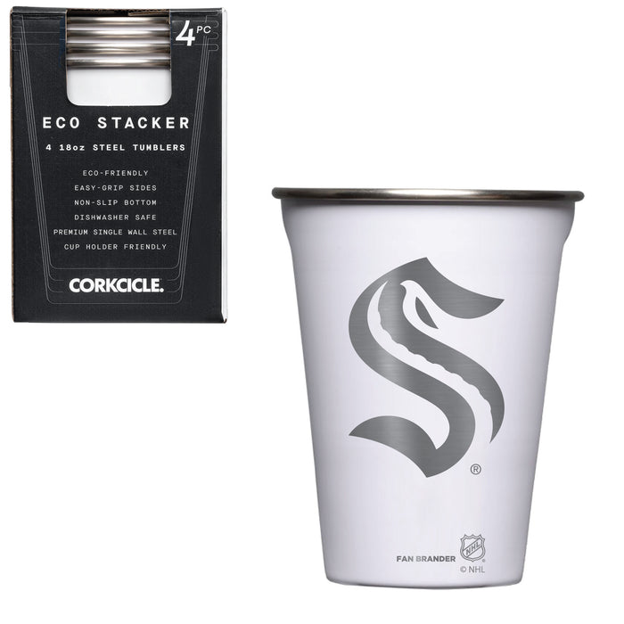 Corkcicle Eco Stacker Cup with Seattle Kraken Etched Primary Logo