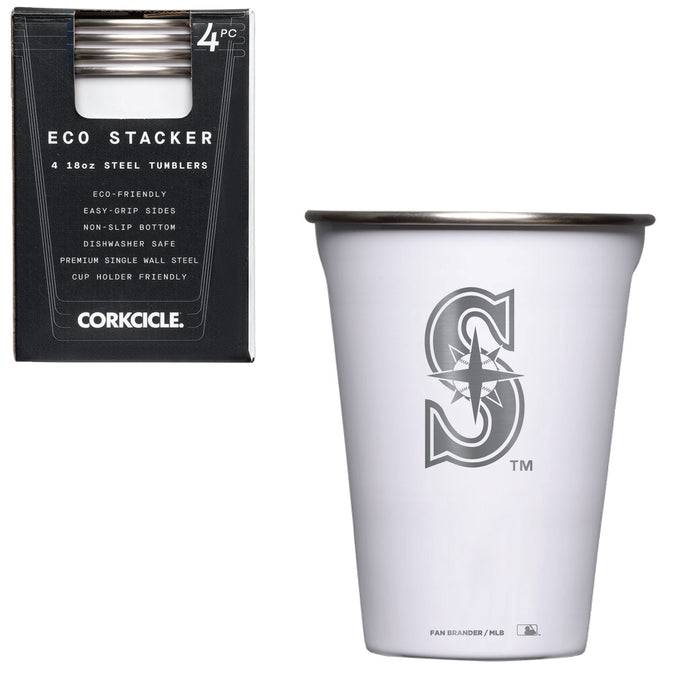 Corkcicle Eco Stacker Cup with Seattle Mariners Etched Secondary Logo