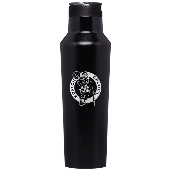 Corkcicle Insulated Canteen Water Bottle with Boston Celtics Etched Primary Logo