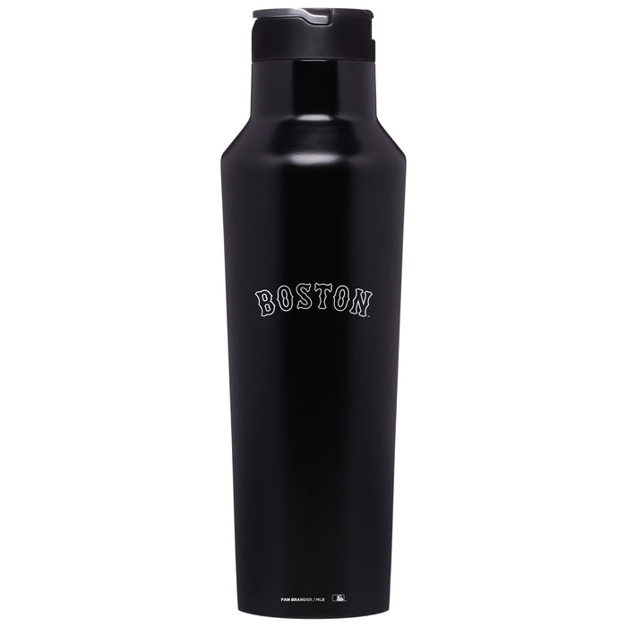 Corkcicle Insulated Canteen Water Bottle with Boston Red Sox Etched Wordmark Logo