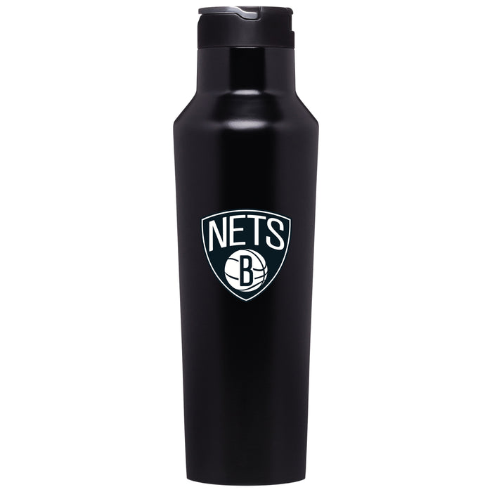 Corkcicle Insulated Canteen Water Bottle with Brooklyn Nets Primary Logo