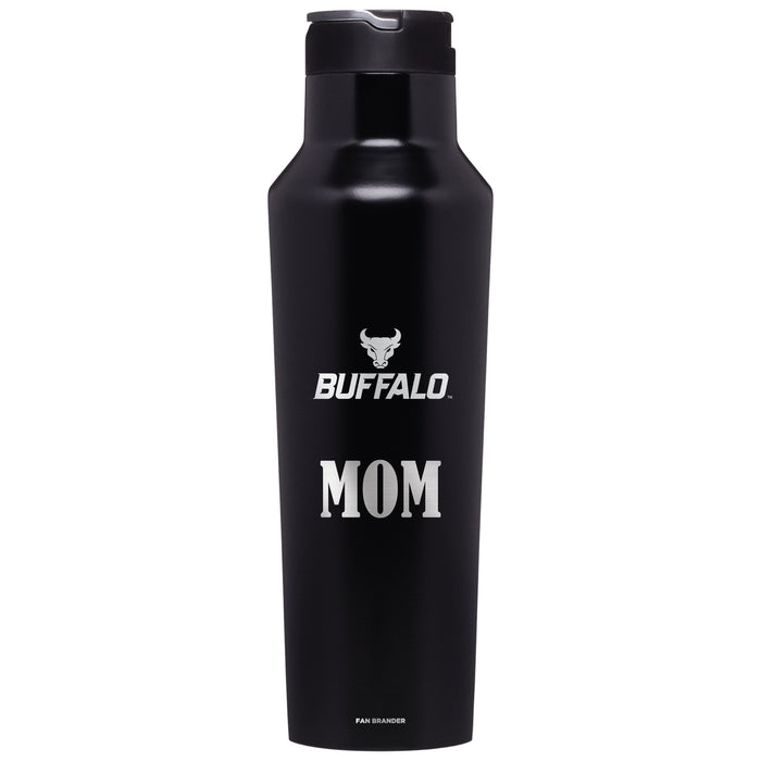 Corkcicle Insulated Canteen Water Bottle with Buffalo Bulls Mom Primary Logo