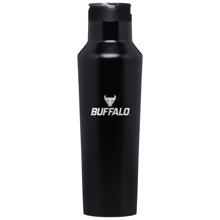 Corkcicle Insulated Sport Canteen Water Bottle with Buffalo Bulls Primary Logo