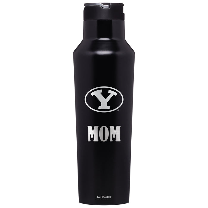 Corkcicle Insulated Canteen Water Bottle with Brigham Young Cougars Mom Primary Logo