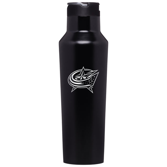 Corkcicle Insulated Canteen Water Bottle with Columbus Blue Jackets Primary Logo