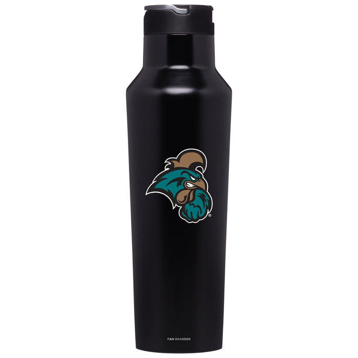 Corkcicle Insulated Canteen Water Bottle with Coastal Carolina Univ Chanticleers Primary Logo