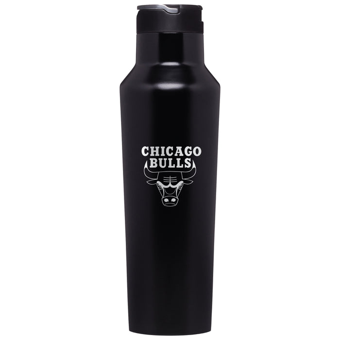 Corkcicle Insulated Canteen Water Bottle with Chicago Bulls Etched Primary Logo