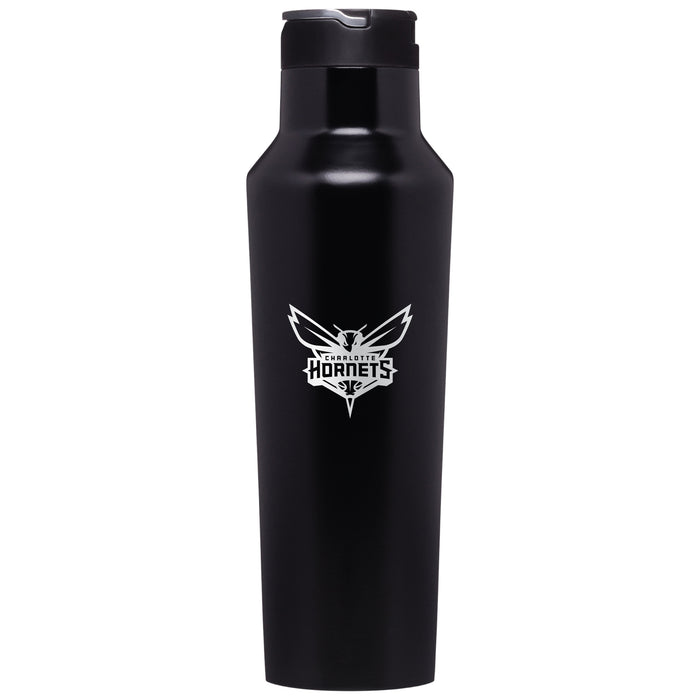 Corkcicle Insulated Canteen Water Bottle with Charlotte Hornets Etched Primary Logo