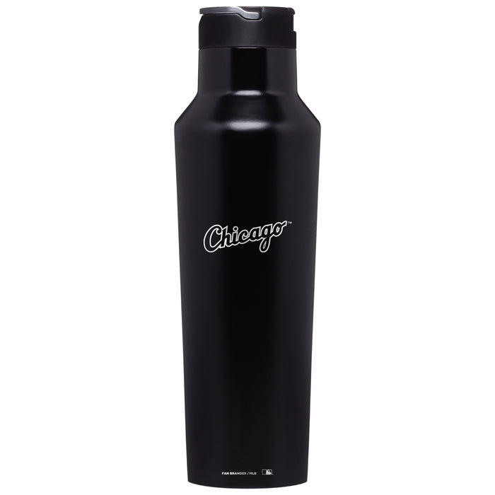 Corkcicle Insulated Canteen Water Bottle with Chicago White Sox Etched Wordmark Logo