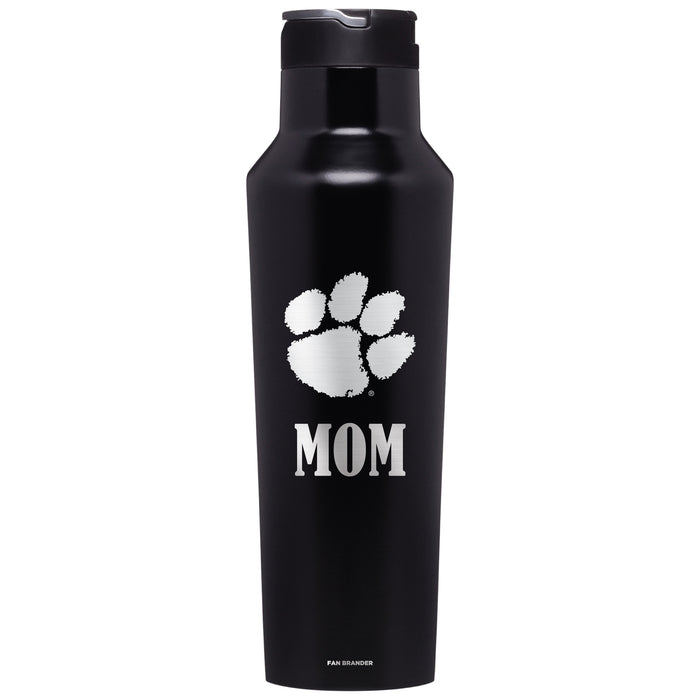 Corkcicle Insulated Canteen Water Bottle with Clemson Tigers Mom Primary Logo