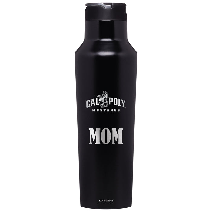Corkcicle Insulated Canteen Water Bottle with Cal Poly Mustangs Mom Primary Logo