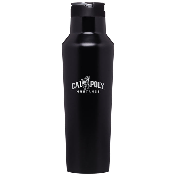 Corkcicle Insulated Sport Canteen Water Bottle with Cal Poly Mustangs Primary Logo