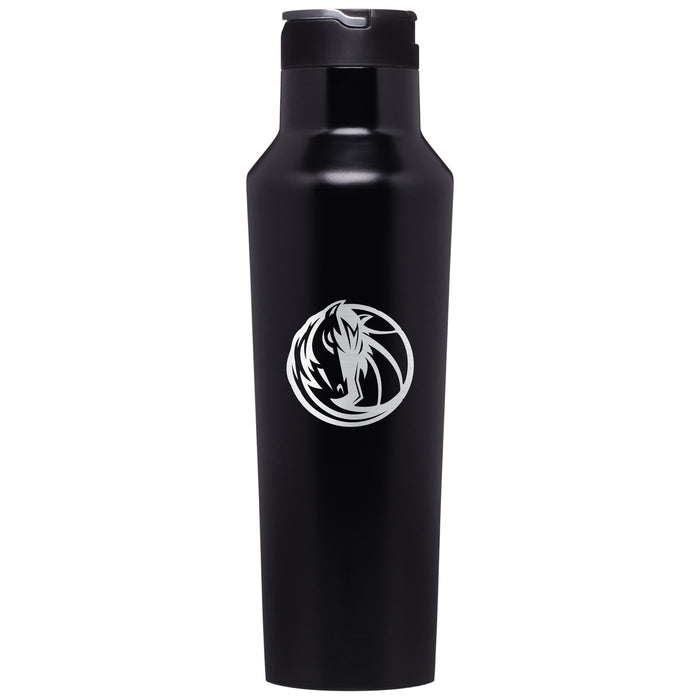 Corkcicle Insulated Canteen Water Bottle with Dallas Mavericks Etched Primary Logo