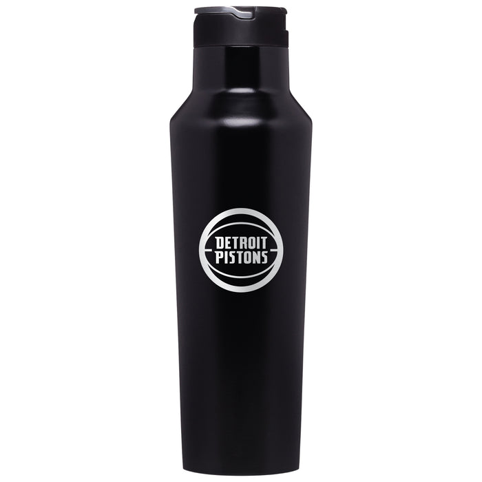 Corkcicle Insulated Canteen Water Bottle with Detroit Pistons Etched Primary Logo