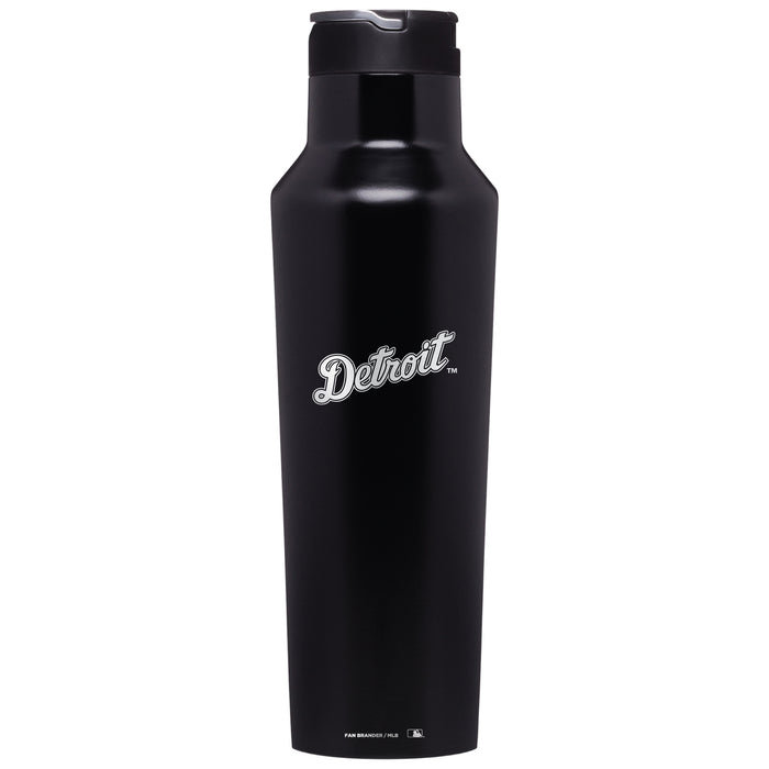 Corkcicle Insulated Canteen Water Bottle with Detroit Tigers Etched Wordmark Logo