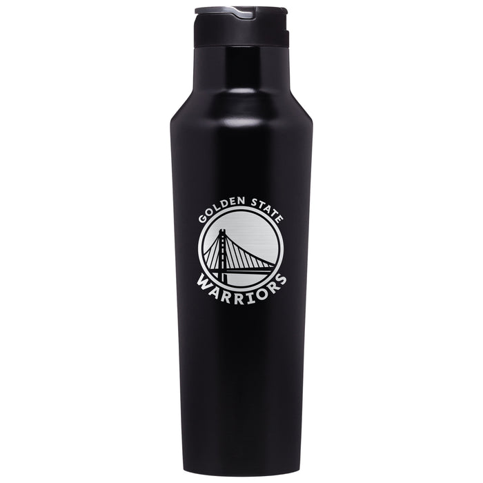 Corkcicle Insulated Canteen Water Bottle with Golden State Warriors Etched Primary Logo