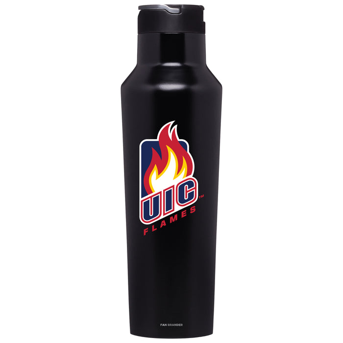 Corkcicle Insulated Canteen Water Bottle with Illinois @ Chicago Flames Primary Logo
