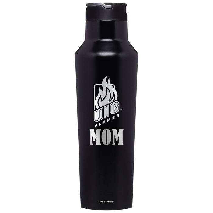 Corkcicle Insulated Canteen Water Bottle with Illinois @ Chicago Flames Mom Primary Logo