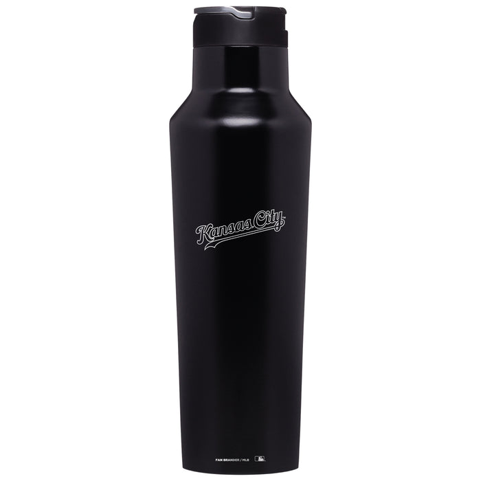 Corkcicle Insulated Canteen Water Bottle with Kansas City Royals Etched Wordmark Logo