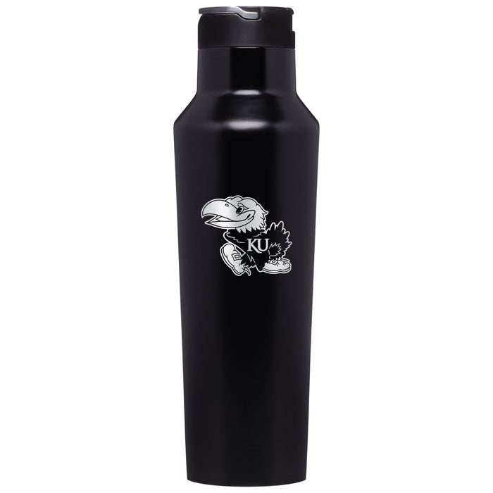 Corkcicle Insulated Sport Canteen Water Bottle with Kansas Jayhawks Primary Logo