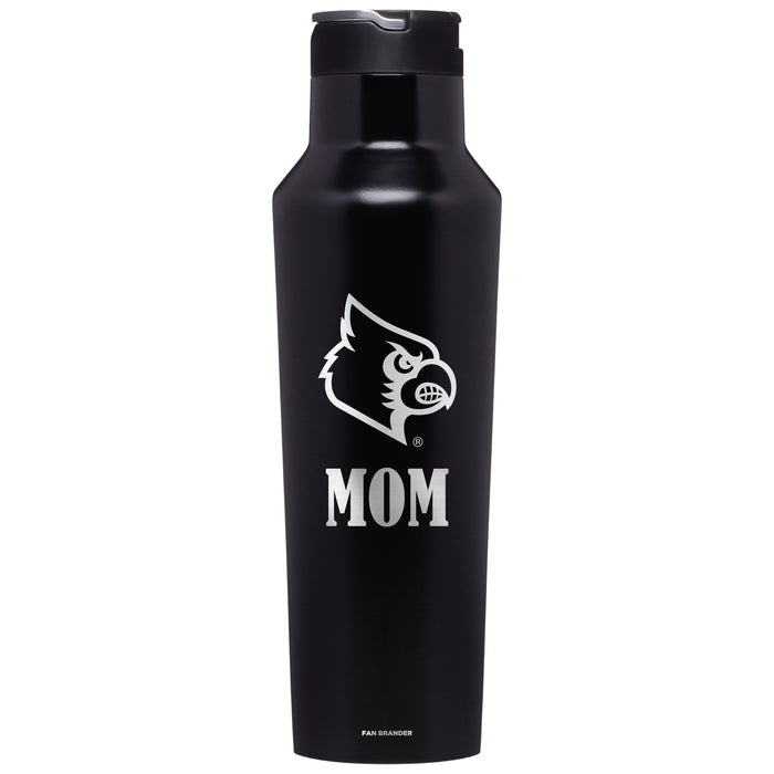Corkcicle Insulated Canteen Water Bottle with Louisville Cardinals Mom Primary Logo