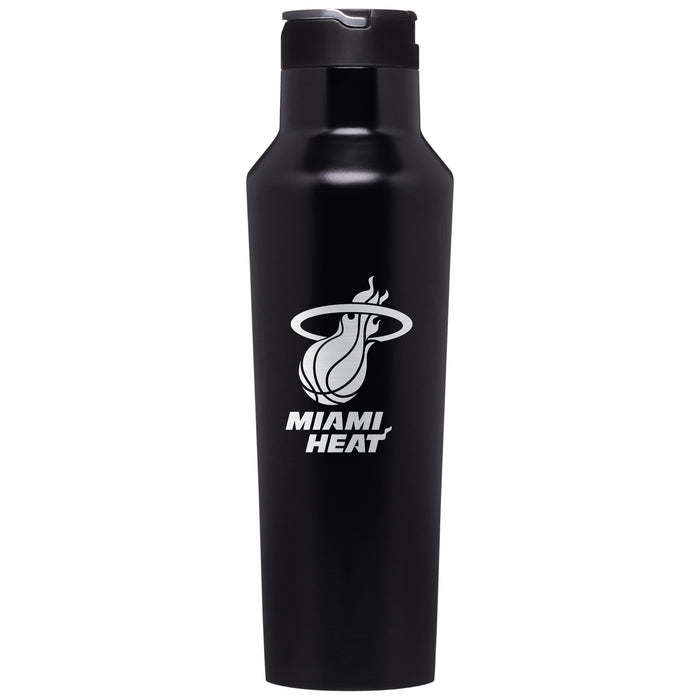 Corkcicle Insulated Canteen Water Bottle with Miami Heat Etched Primary Logo