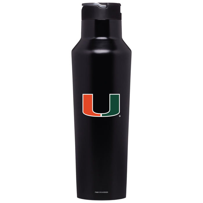 Corkcicle Insulated Canteen Water Bottle with Miami Hurricanes Primary Logo