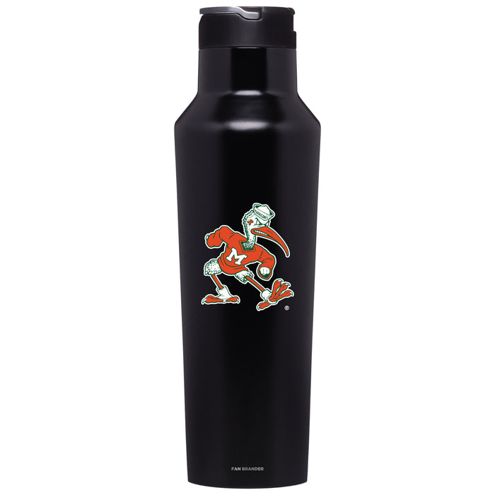 Corkcicle Insulated Canteen Water Bottle with Miami Hurricanes Secondary Logo