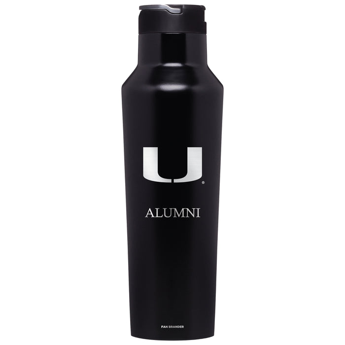 Corkcicle Insulated Canteen Water Bottle with Miami Hurricanes Alumni Primary Logo