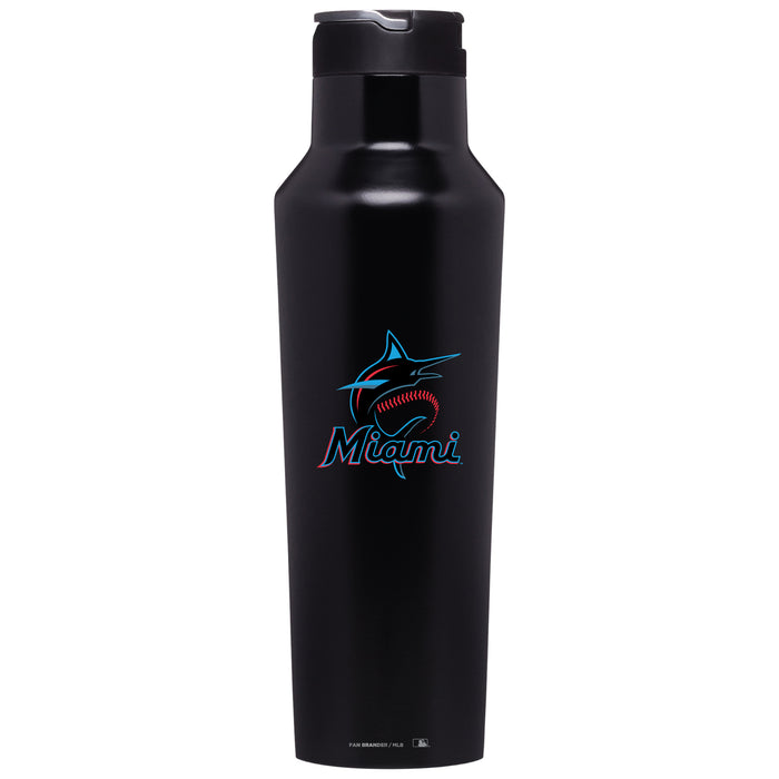 Corkcicle Insulated Canteen Water Bottle with Miami Marlins Primary Logo