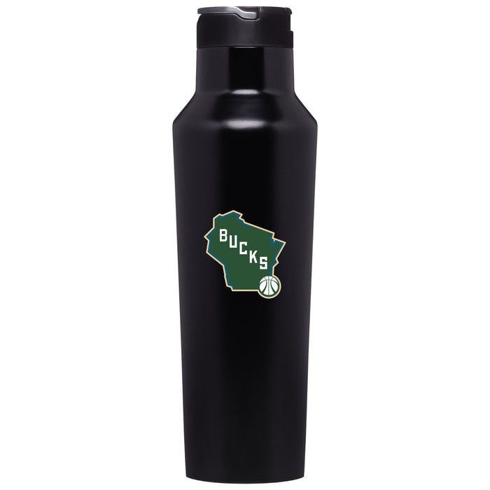 Corkcicle Insulated Canteen Water Bottle with Milwaukee Bucks Alternate 2 Logo