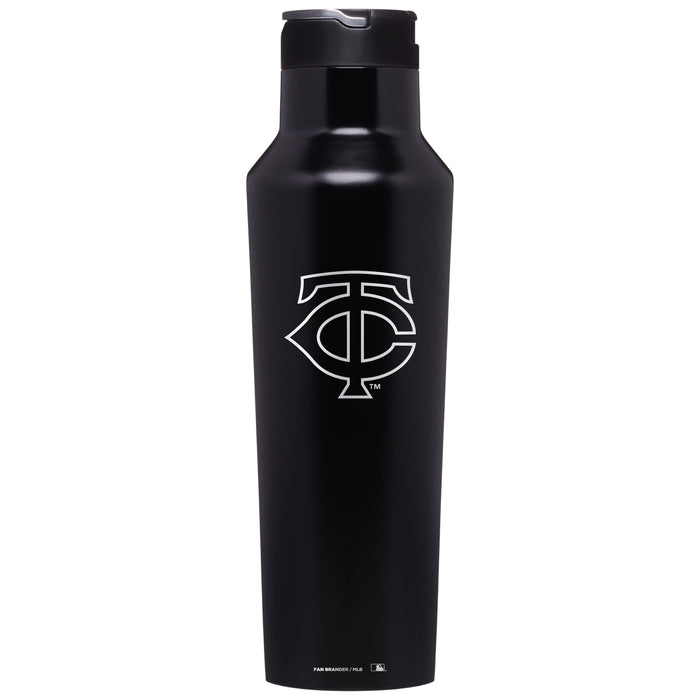 Corkcicle Insulated Canteen Water Bottle with Minnesota Twins Etched Secondary Logo