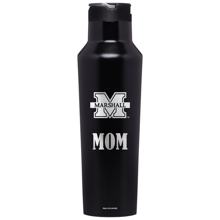 Corkcicle Insulated Canteen Water Bottle with Marshall Thundering Herd Mom Primary Logo