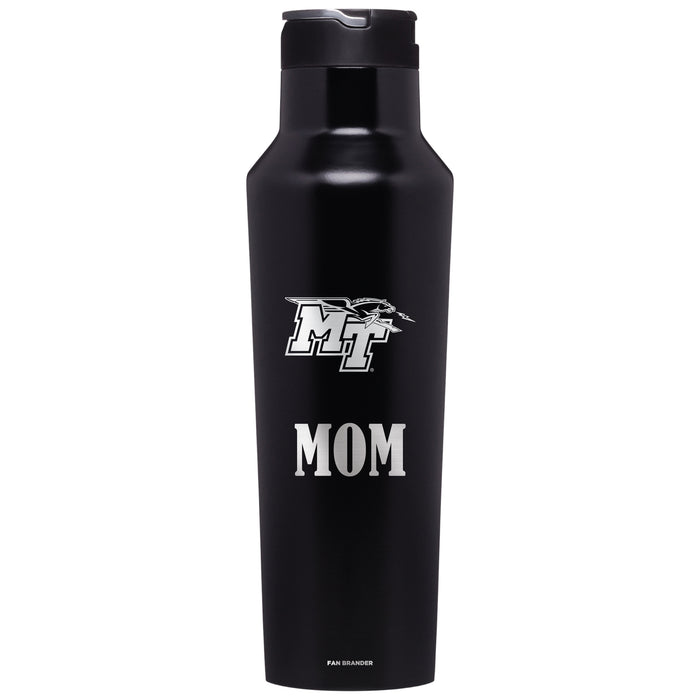 Corkcicle Insulated Canteen Water Bottle with Middle Tennessee State Blue Raiders Mom Primary Logo