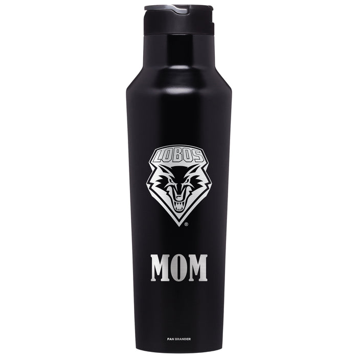 Corkcicle Insulated Canteen Water Bottle with New Mexico Lobos Mom Primary Logo