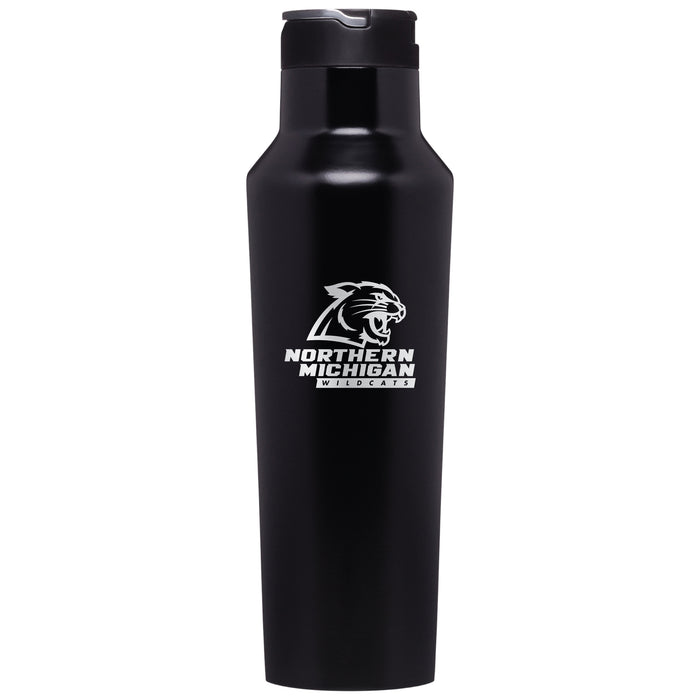 Corkcicle Insulated Sport Canteen Water Bottle with Northern Michigan University Wildcats Primary Logo